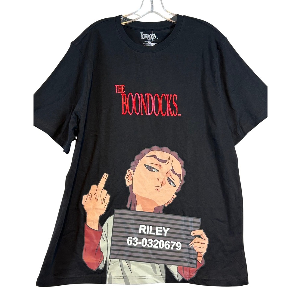 NWT The Boondocks Riley Freeman Mugshot Graphic T-Shirt‎ Mens XL Short Sleeve